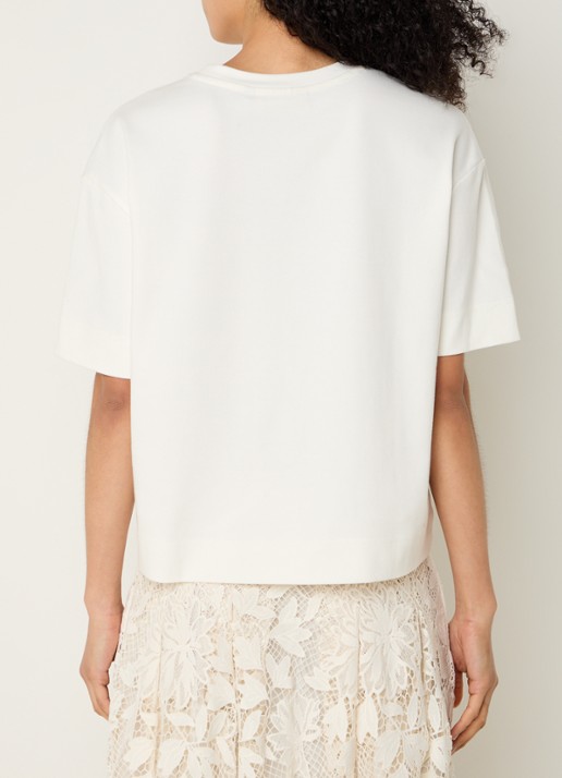 Copenhagen Muse Muse T-shirt met logoborduring - achterkant gebroken wit