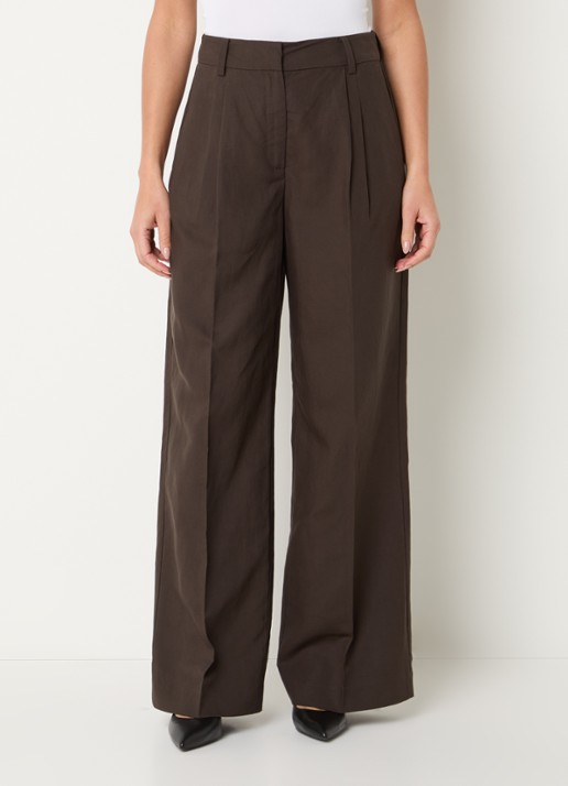 Copenhagen Muse Natu high waist loose fit pantalon in linnenblend