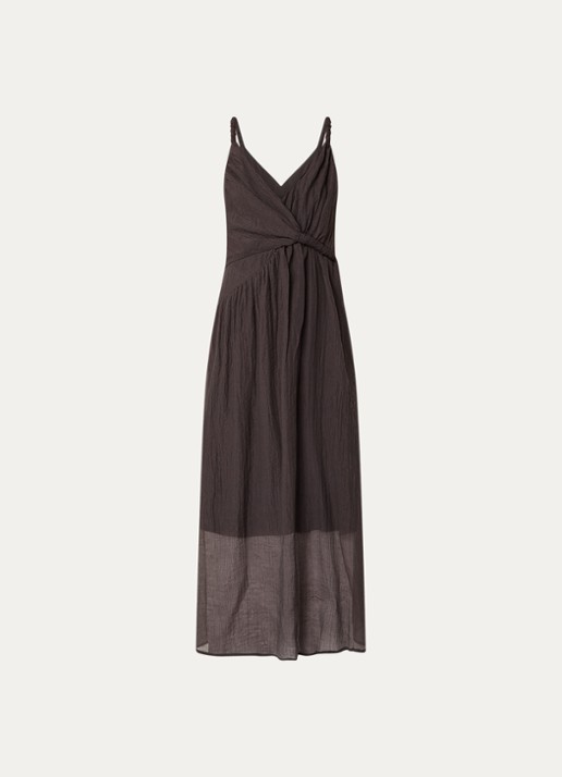 Copenhagen Muse Semi-transparante asymmetrische maxi jurk - voorkant bruin