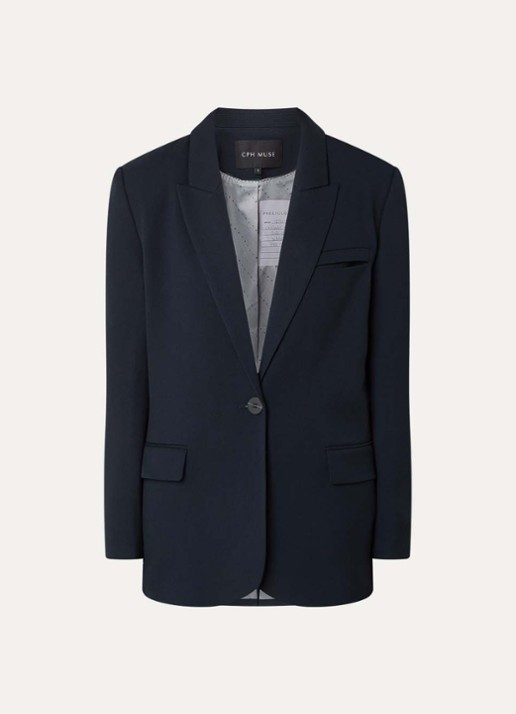 Copenhagen Muse Tailor blazer met klepzakken - voorkant 3 donkerblauw