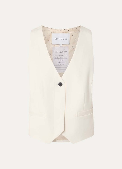 Copenhagen Muse Tailor gilet met paspelzakken - voorkant gebroken wit