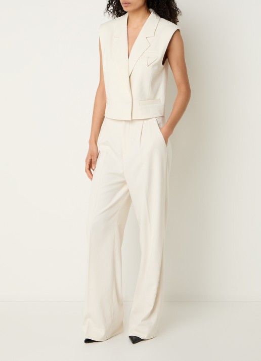 Copenhagen Muse Tailor gilet met schoudervulling - voorkant 2 gebroken wit