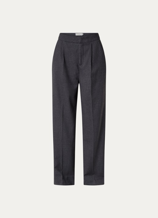 Copenhagen Muse Tailor high waist straight fit pantalon met stretch - voorkant 3 donkergrijs