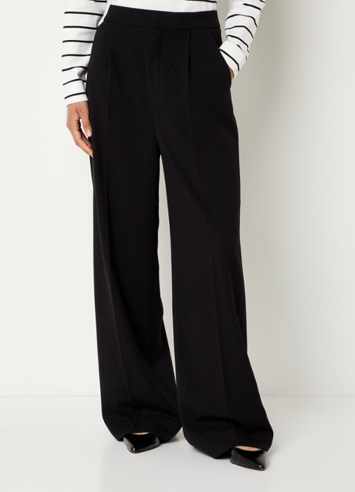 Copenhagen Muse Tailor high waist wide fit pantalon met steekzakken - detail zwart