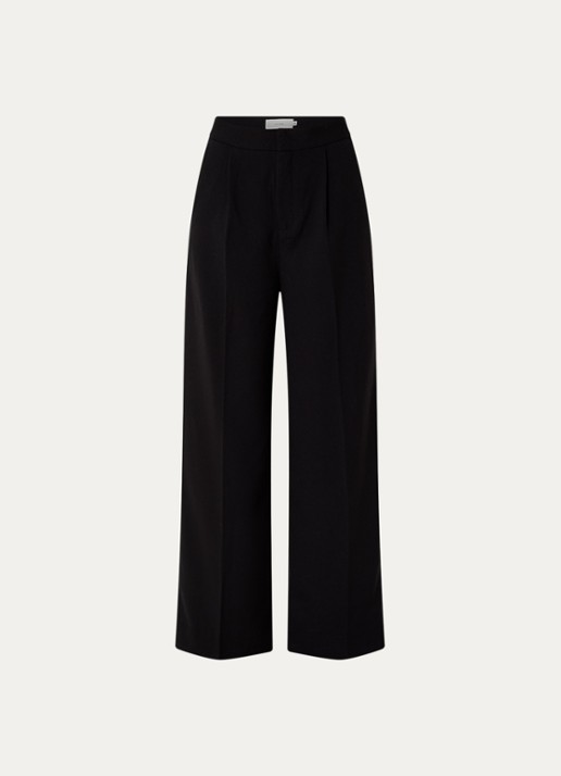 Copenhagen Muse Tailor high waist wide fit pantalon met steekzakken - voorkant 2 zwart
