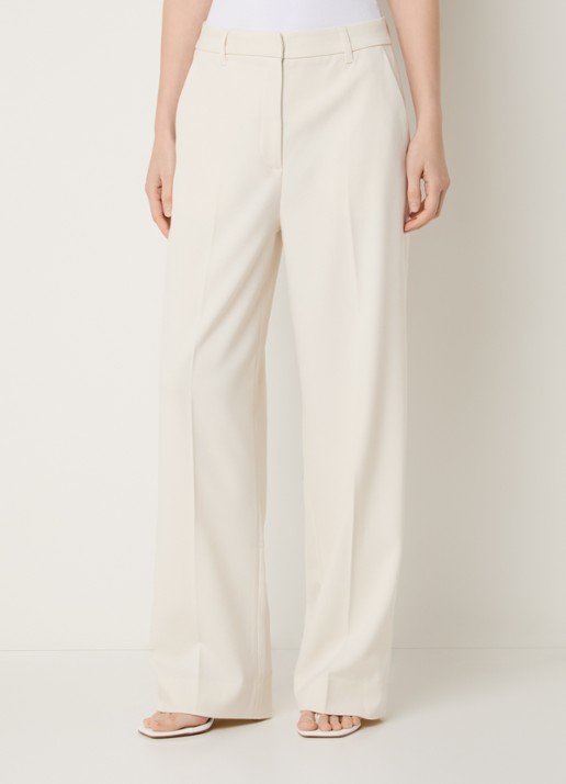 Copenhagen Muse Tailor mid waist straight fit pantalon met persplooi