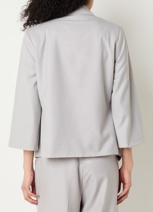 Copenhagen Muse Tenna blazer met schoudervulling en klepzakken - achterkant 4 lichtgrijs
