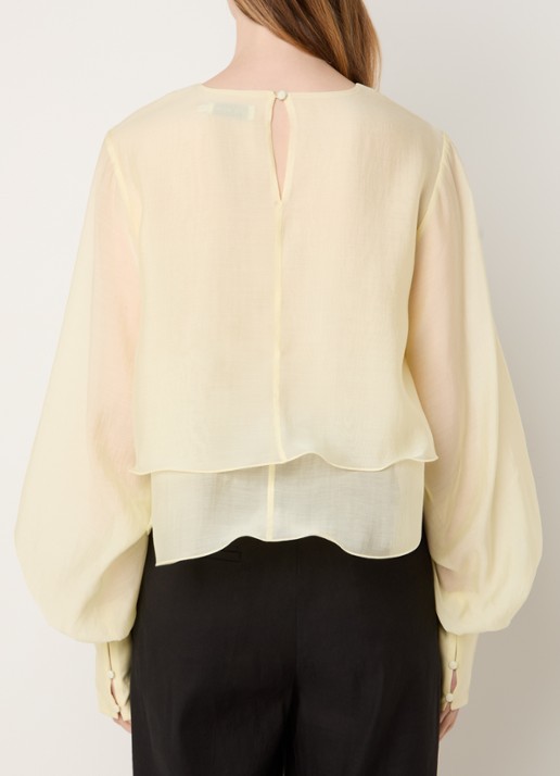 Copenhagen Muse Tilly semi-transparante tuniek  met volant - achterkant 4 geel