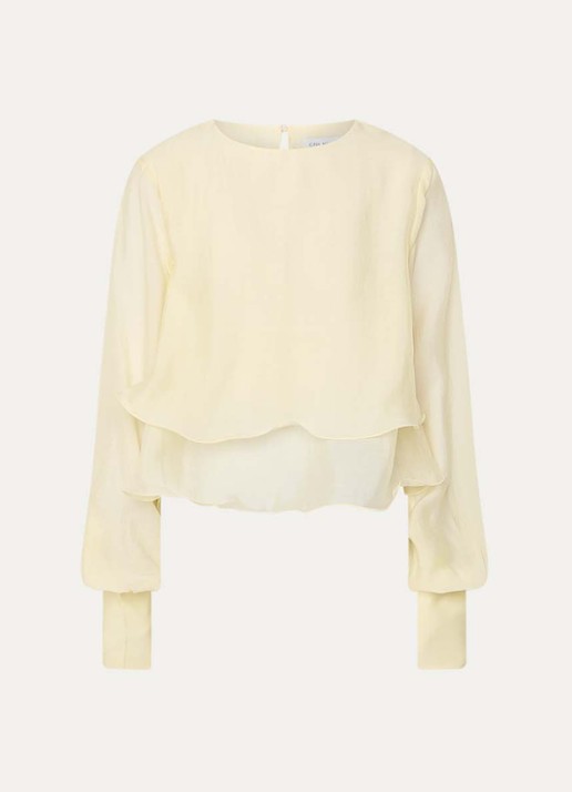 Copenhagen Muse Tilly semi-transparante tuniek  met volant - voorkant 2 geel