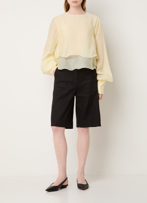 Copenhagen Muse Tilly semi-transparante tuniek  met volant - voorkant 3 geel