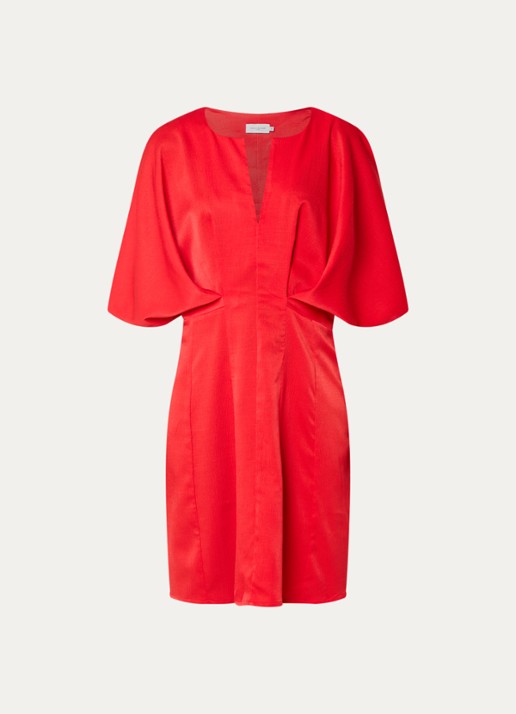 Copenhagen Muse Vianna mini tuniekjurk met ballonmouw - voorkant 3 rood