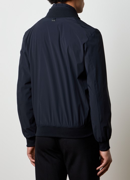 Corneliani Poplin bomberjack met ritszakken - achterkant zwart