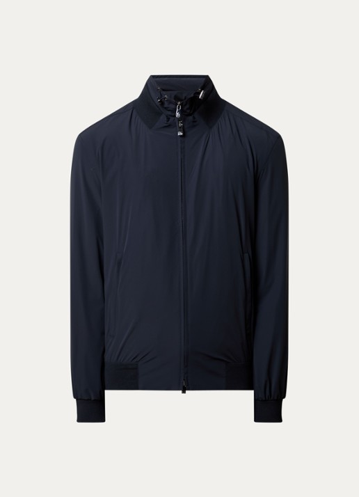 Corneliani Poplin bomberjack met ritszakken - voorkant 3 zwart
