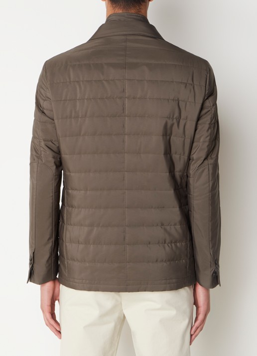 Corneliani Regen- en windjack met details van wol - achterkant donkerbruin