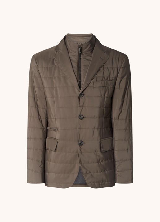 Corneliani Regen- en windjack met details van wol - voorkant 2 donkerbruin