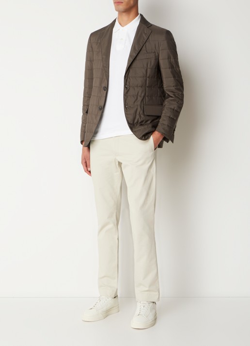 Corneliani Regen- en windjack met details van wol - voorkant 3 donkerbruin