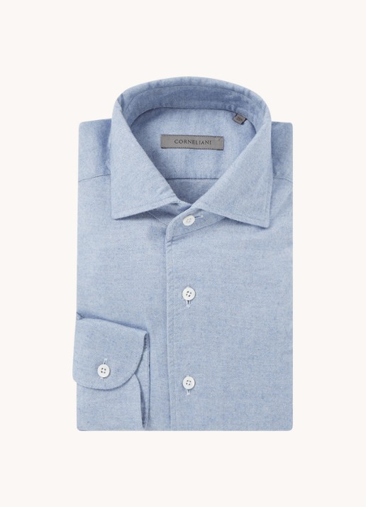 Corneliani Regular fit overhemd met stretch - voorkant 4 lichtblauw