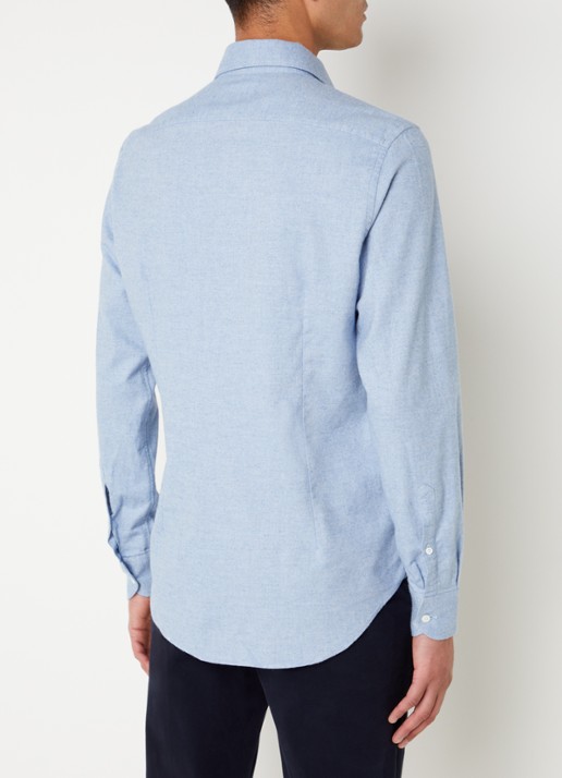 Corneliani Regular fit overhemd met stretch - achterkant lichtblauw