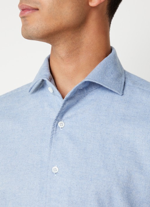 Corneliani Regular fit overhemd met stretch - detail 3 lichtblauw
