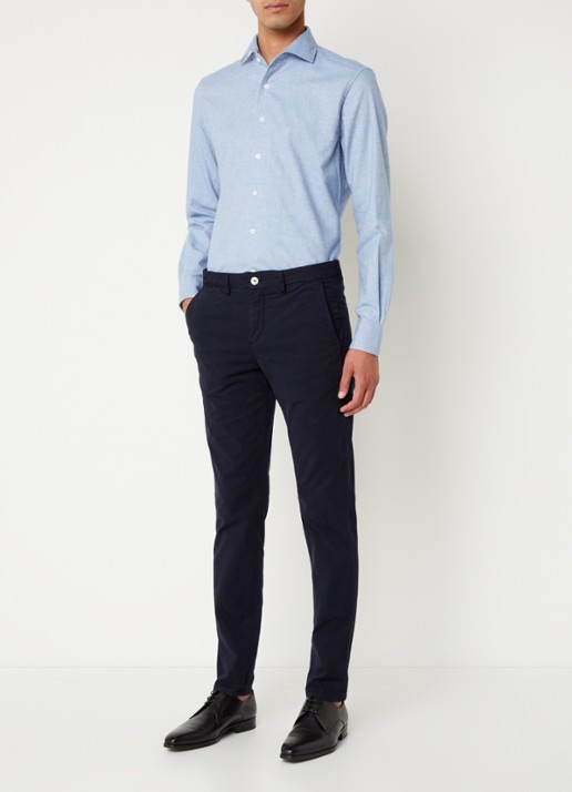 Corneliani Regular fit overhemd met stretch - voorkant 5 lichtblauw