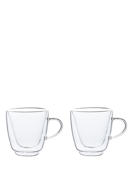 Cosy & Trendy Isolate dubbelwandig koffieglas 16 cl set van 2 - voorkant 2 transparant
