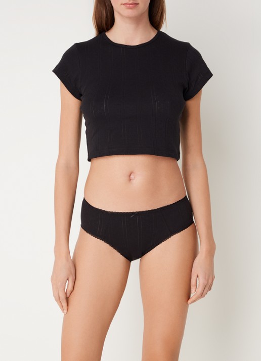 Cou Cou Intimates The Cozy slip van  katoen - voorkant 3 zwart