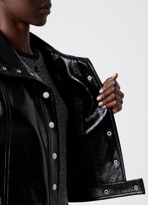 Courrèges Jack van imitatieleer met logo en glanzende finish - detail 2 zwart