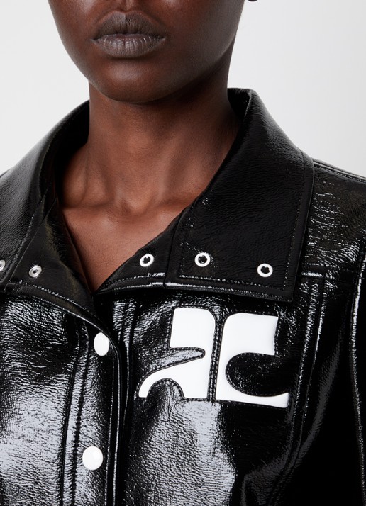 Courrèges Jack van imitatieleer met logo en glanzende finish - detail 3 zwart