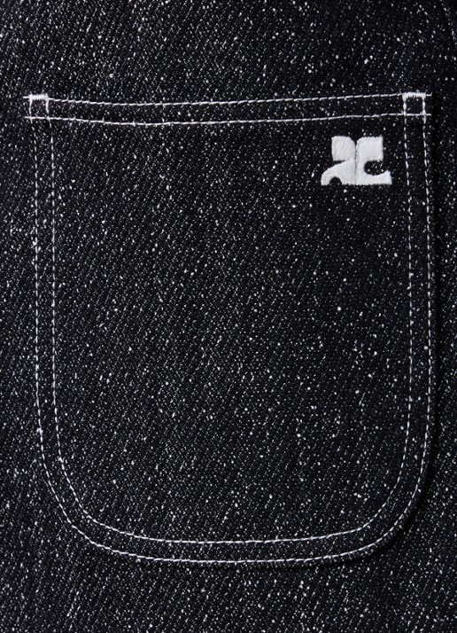 Courrèges Mini spijkerrok met tweed-look - detail 2 zwart