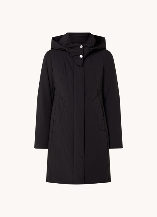 Creenstone Alexandra gewatteerde parka met afneembare capuchon - voorkant zwart