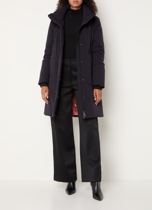Creenstone Alexandra gewatteerde parka met afneembare capuchon - voorkant 2 donkerblauw
