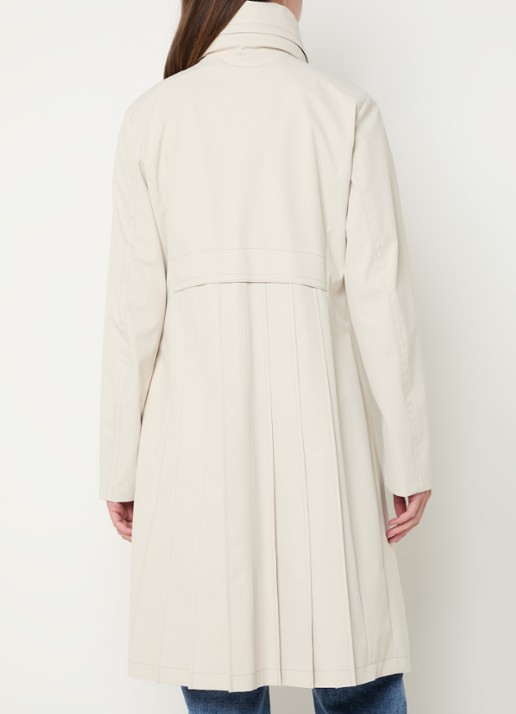 Creenstone Doreen regenjas met opbergbare capuchon en ritszakken - achterkant 4 beige