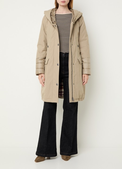 Creenstone Rhona gewatteerde parka met afneembare imitatiebont - voorkant 3 beige