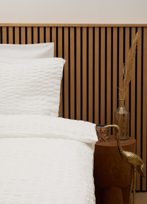 Crisp Sheets Big Waffle dekbedovertrekset van katoen 200TC - inclusief kussenslopen - voorkant 3 wit