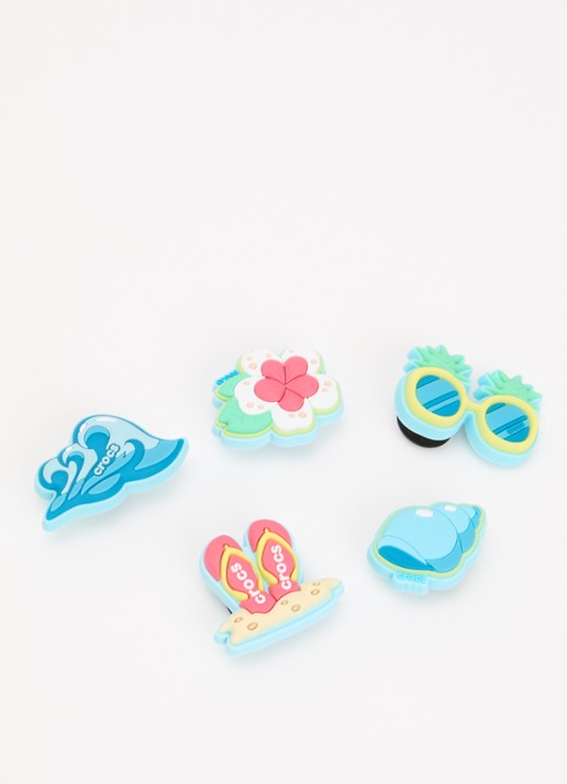 Crocs Beach Time schoenaccessoire 5-pack - voorkant 2 blauw