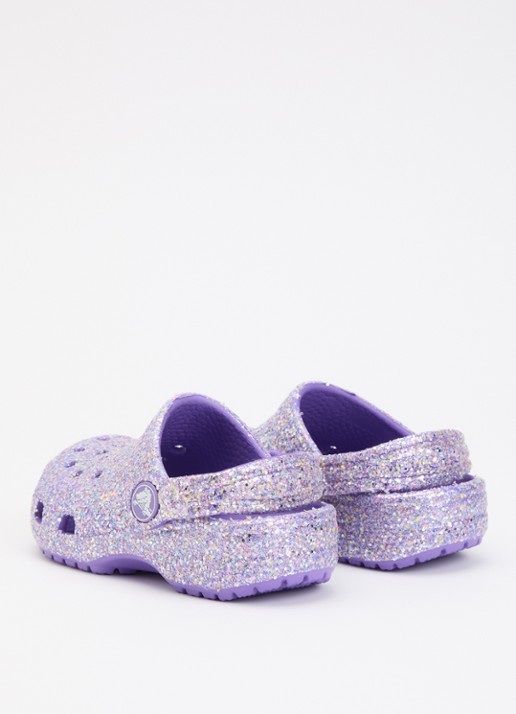 Crocs Classic Clog instapper met glitter - achterkant 4 paars