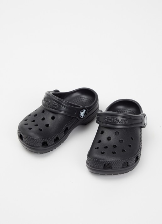 Crocs Classic Clog instapper met logo - voorkant 4 zwart
