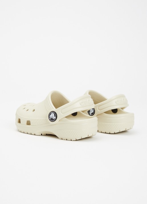 Crocs Classic Clog instapper met logo - achterkant 3 creme