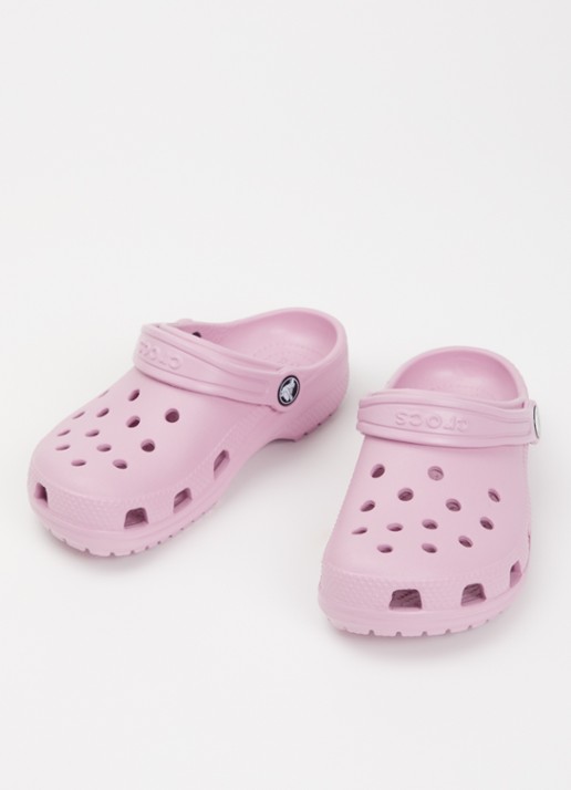 Crocs Classic Clog instapper met logo - voorkant 4 lichtroze