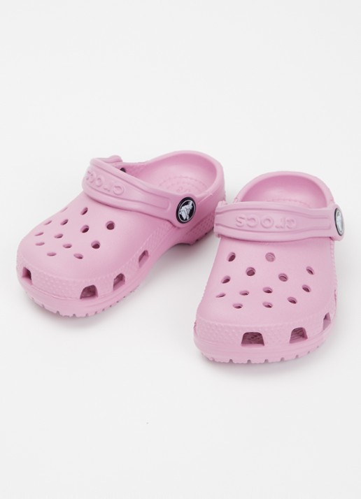 Crocs Classic Clog instapper met logo - voorkant 2 roze