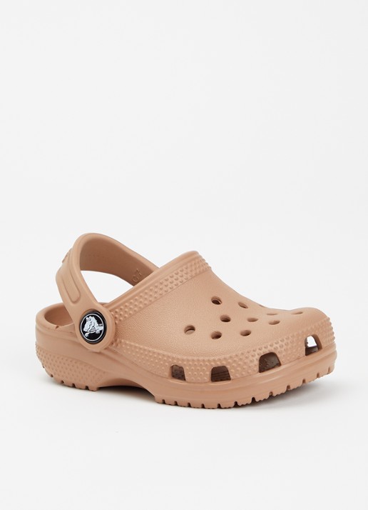 Crocs Classic Clog instapper met logo - voorkant 2 lichtbruin