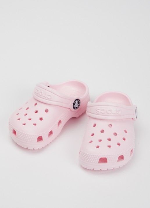 Crocs Classic Clog instapper met logo - voorkant 3 lichtroze