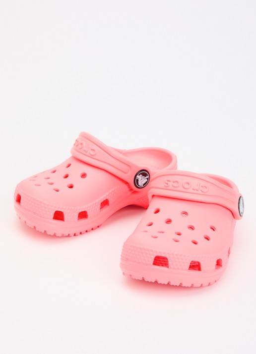 Crocs Classic Clog instapper met logo - voorkant 2 roze