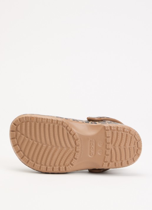 Crocs Classic Clog instapper met panterprint - detail 2 bruin