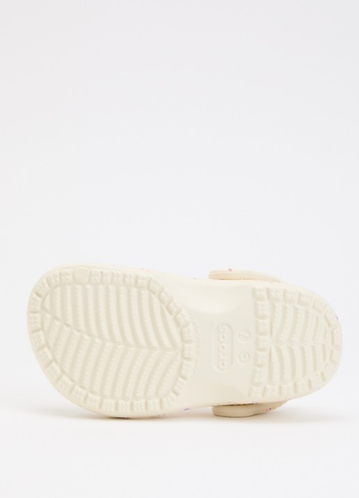 Crocs Classic Glow Paint Splatter Clog instapper met logo  - detail 4 beige