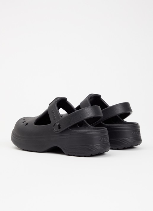 Crocs Classic Mary Jane instapper met logo - achterkant 4 zwart
