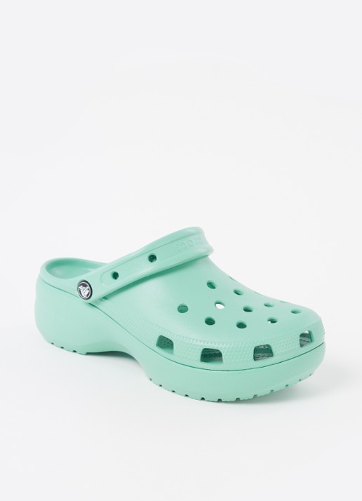 Crocs Classic Platform instapper - voorkant mint