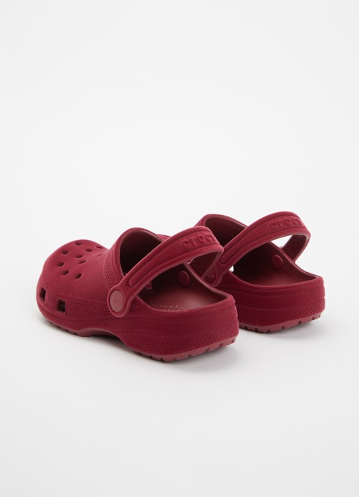Crocs Classic Velvet Clog instapper van rubber - achterkant 2 bordeauxrood