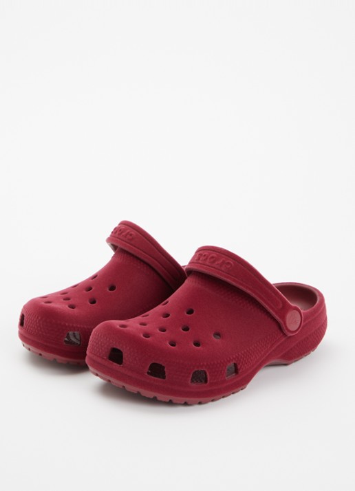 Crocs Classic Velvet Clog instapper van rubber - voorkant 4 bordeauxrood