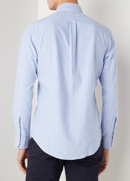 Custom fit button down-overhemd - achterkant 2 patterned - blue